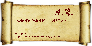 Andráskó Márk névjegykártya